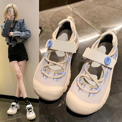 2024 2024 New Thick Bottom Round Head Ugly Girl Summer Design Sense Sports Leisure Mary Jane Single Shoes  Sneakers Women