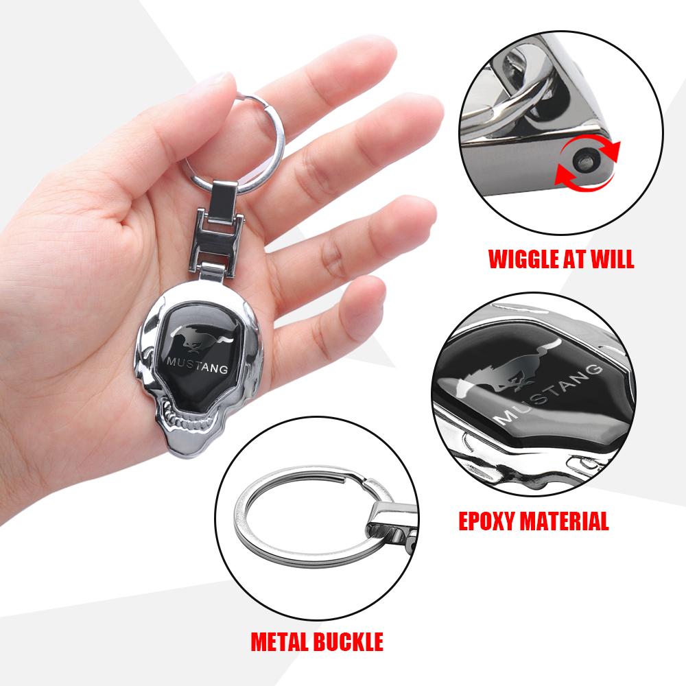 BBBQ8 1PCS 3D Metal Car Emblem Keychain For Ford Ranger Kuga Fiesta Focus 2 3 Mk3 Mk4 Mustang Mondeo Ecosport Shelby Edge Transit MK5
