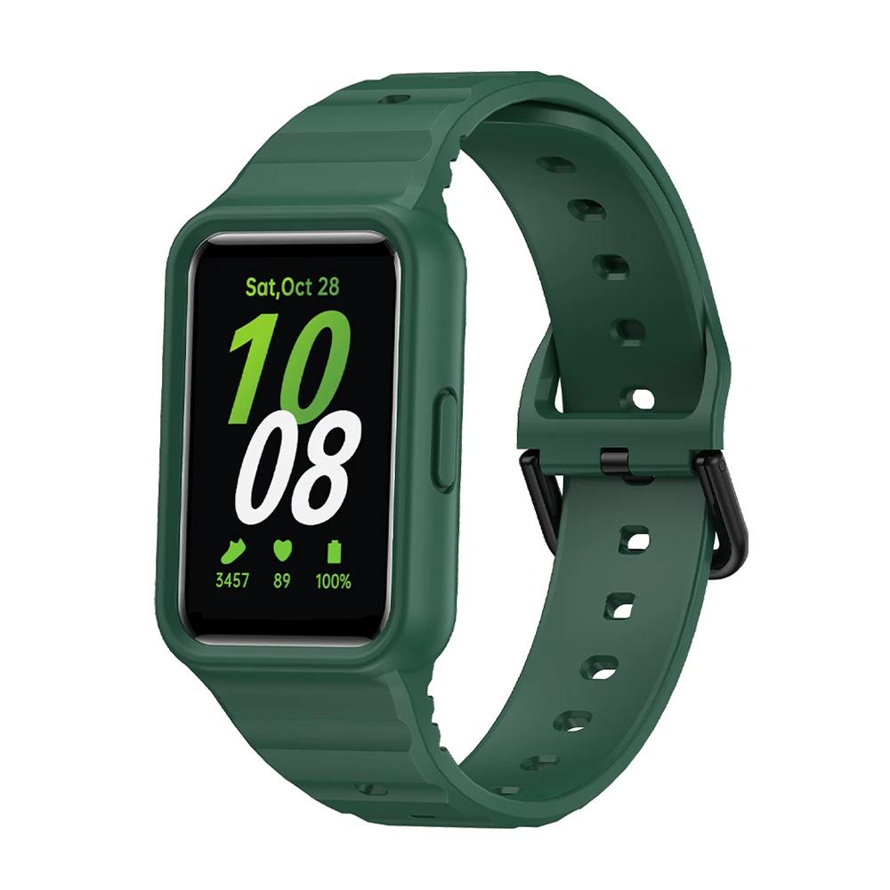 Bracelet+Boîtier en Silicone pour Montre Connectée Samsung Galaxy Fit 3 Coque de Protection de Rechange Couvercle pour Samsung Galaxy Fit3 Accessoires de Bracelet