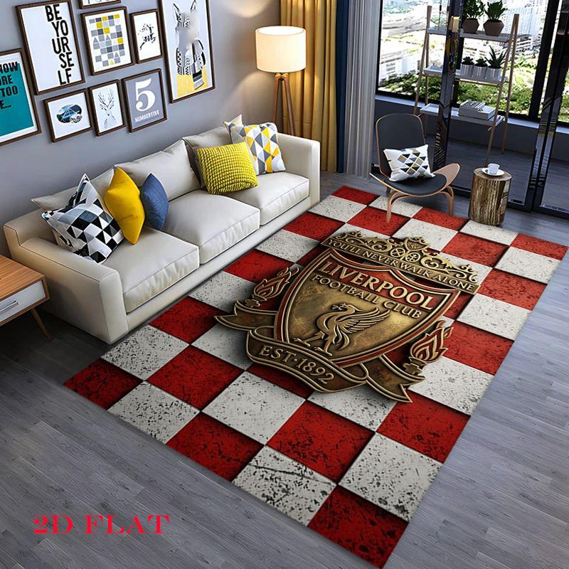 Vintage Liverpool Fc Crest Carpet Floor Mats Living Room And Bedroom Mats Protective Pad Fashion Gift