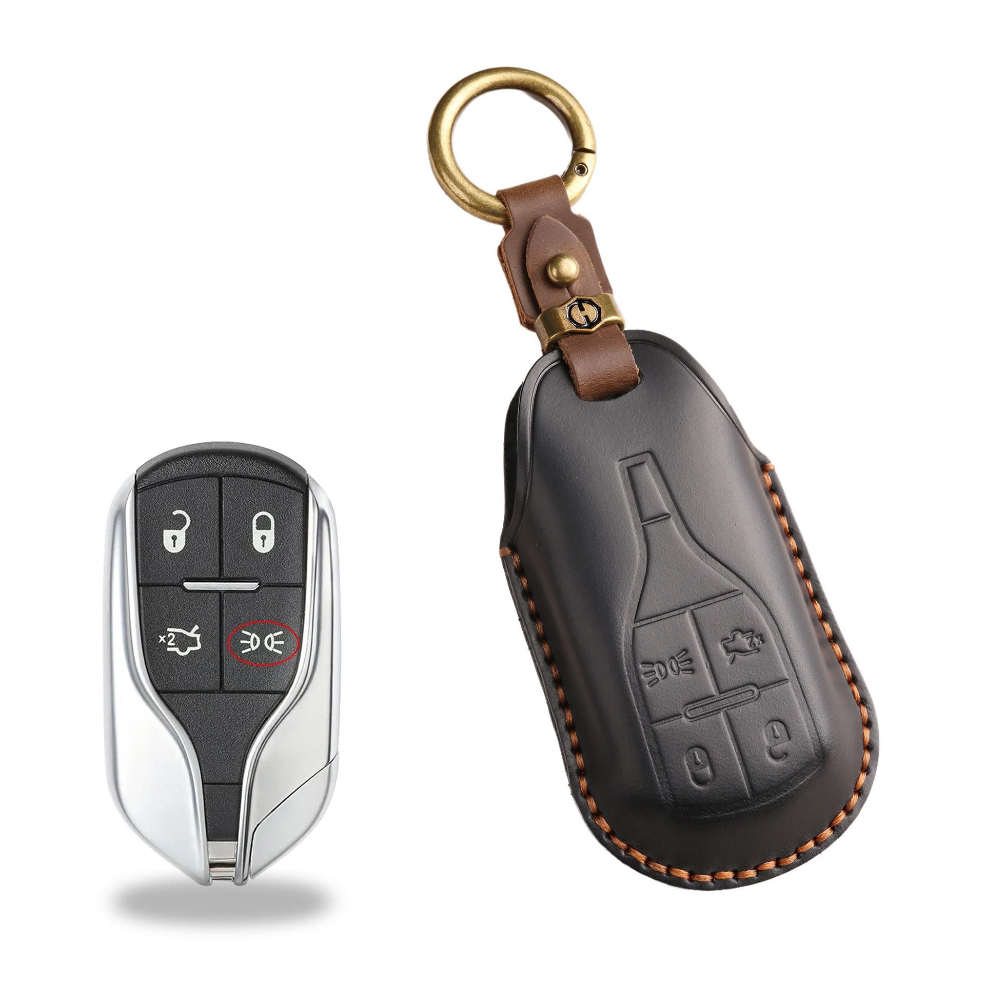 

Vintage key cover for Maserati Leather Levante Geberit Ghibli President Bag чёрный