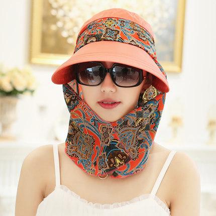 Hat Women's Sun Hat Summer Sunscreen Foldable Summer Sun Hat Outdoor Cycling Big Edge Face Cover Sun Hat