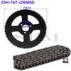 25H Kette Kettenblatt 144/158 Glieder 25H 62/64/66/68/72/74/76 26mm Hinteres Kettenblatt Geeignet für Minimotorrad 47cc 49cc