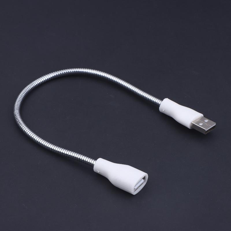 Przedłużacz USB z lampką LED i wentylatorem Zasilacz Adapter Kabel męski na żeński Elastyczny przewód w metalowym oplocie Do lampki biurkowej Lampki nocnej