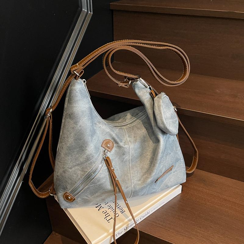 Niche women's bags new spring and summer fashion tote bags splicing commuter messenger bags large-capacity shoulder bags