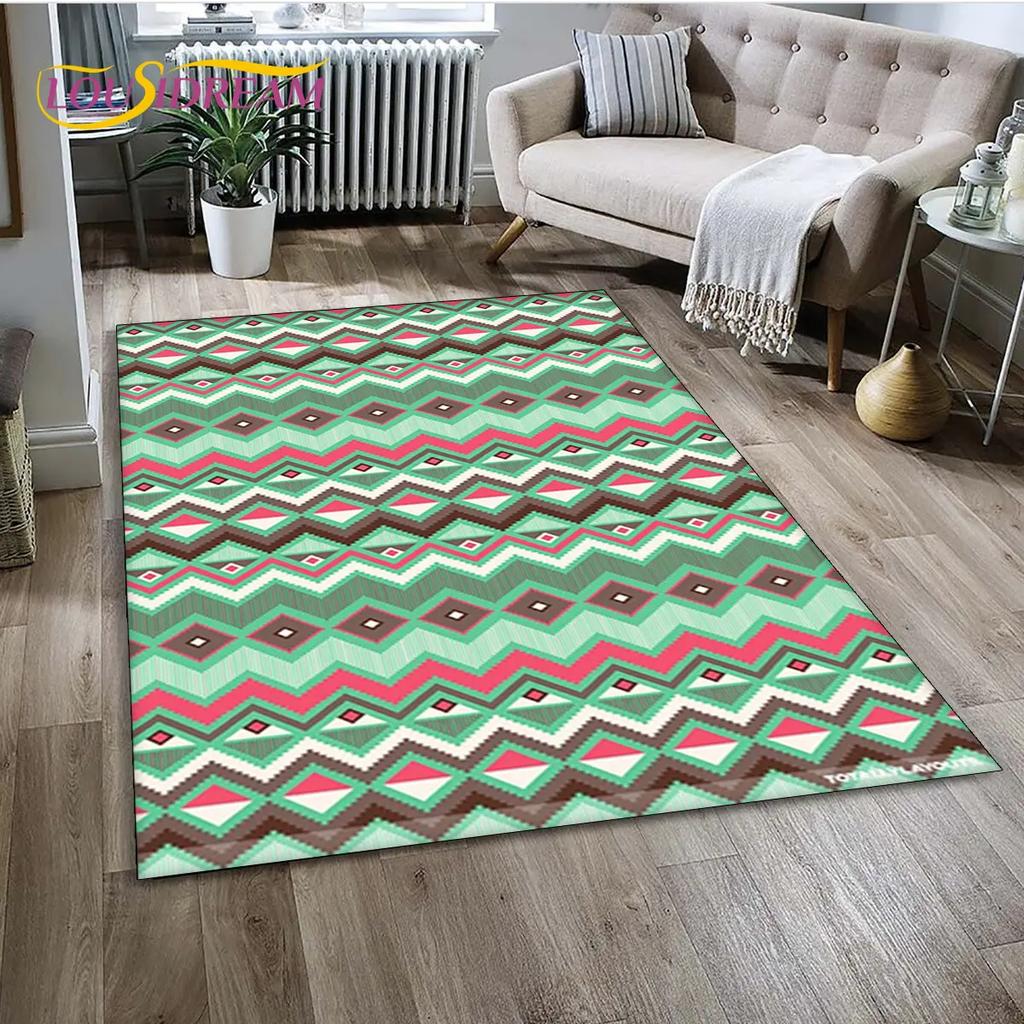Bohemia Nordic Persia Serie Bereichsteppich, Teppich für Zuhause Wohnzimmer Schlafzimmer Sofa Fußmatte Küchendekor, Kinder Rutschfeste Bodenmatte