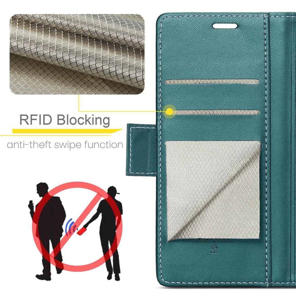 Suitable for iPhone 14 anti-scan phone case, Samsung S23 flip phone leather case, Xiaomi 13 RFID protective case