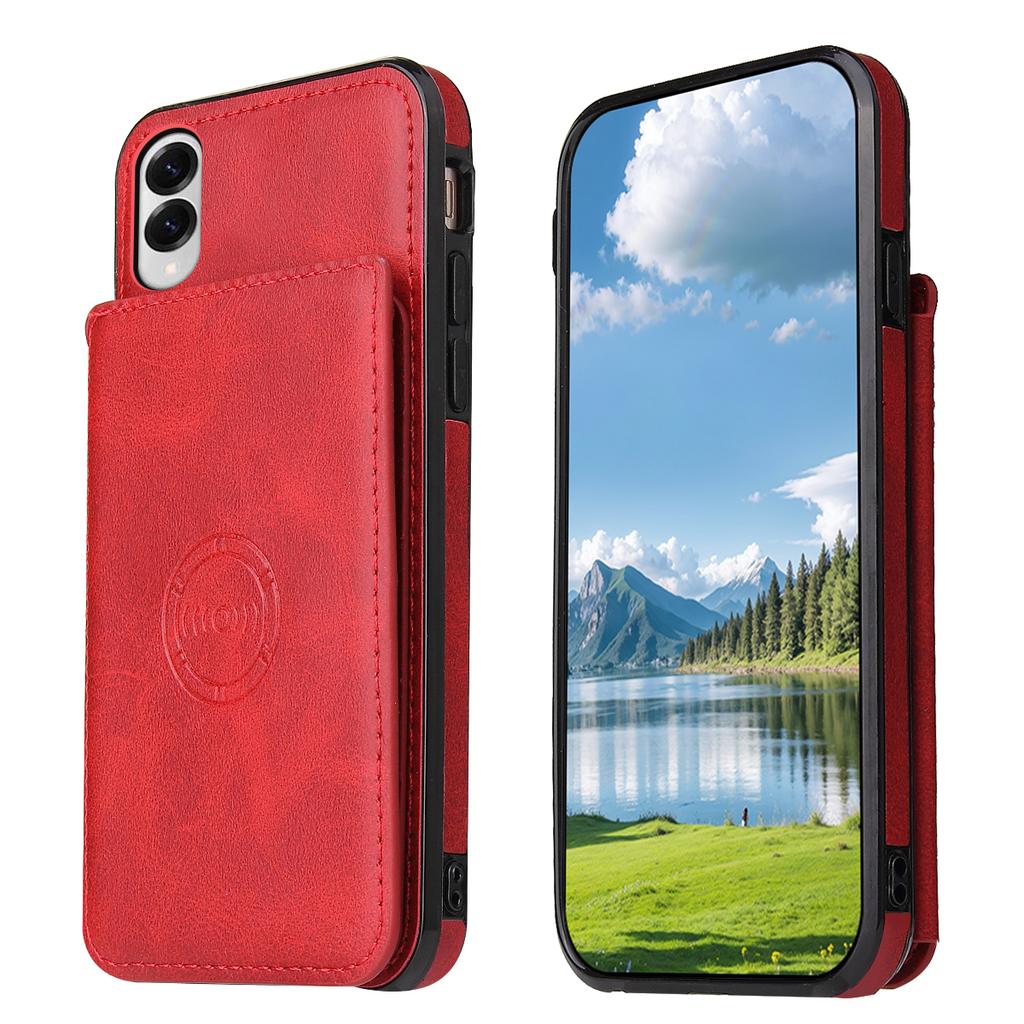 For Samsung Galaxy S25 Edge Case Card Holder Kickstand PU Leather+TPU Phone Cover