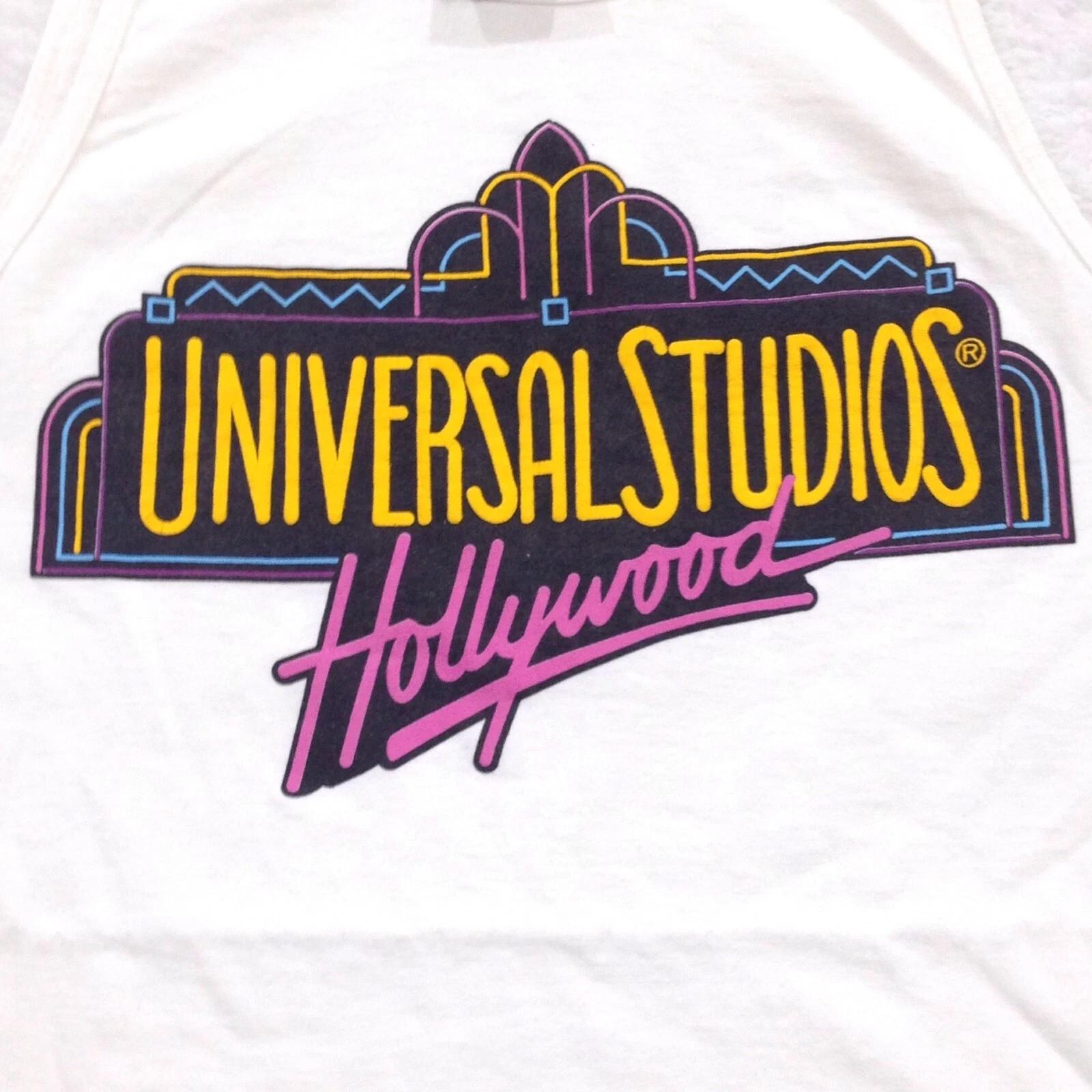 

vintage 90s UNIVERSAL STUDIOS HOLLYWOOD TANK TOP T-Shirt SMALL/MEDIUM surf movie XL