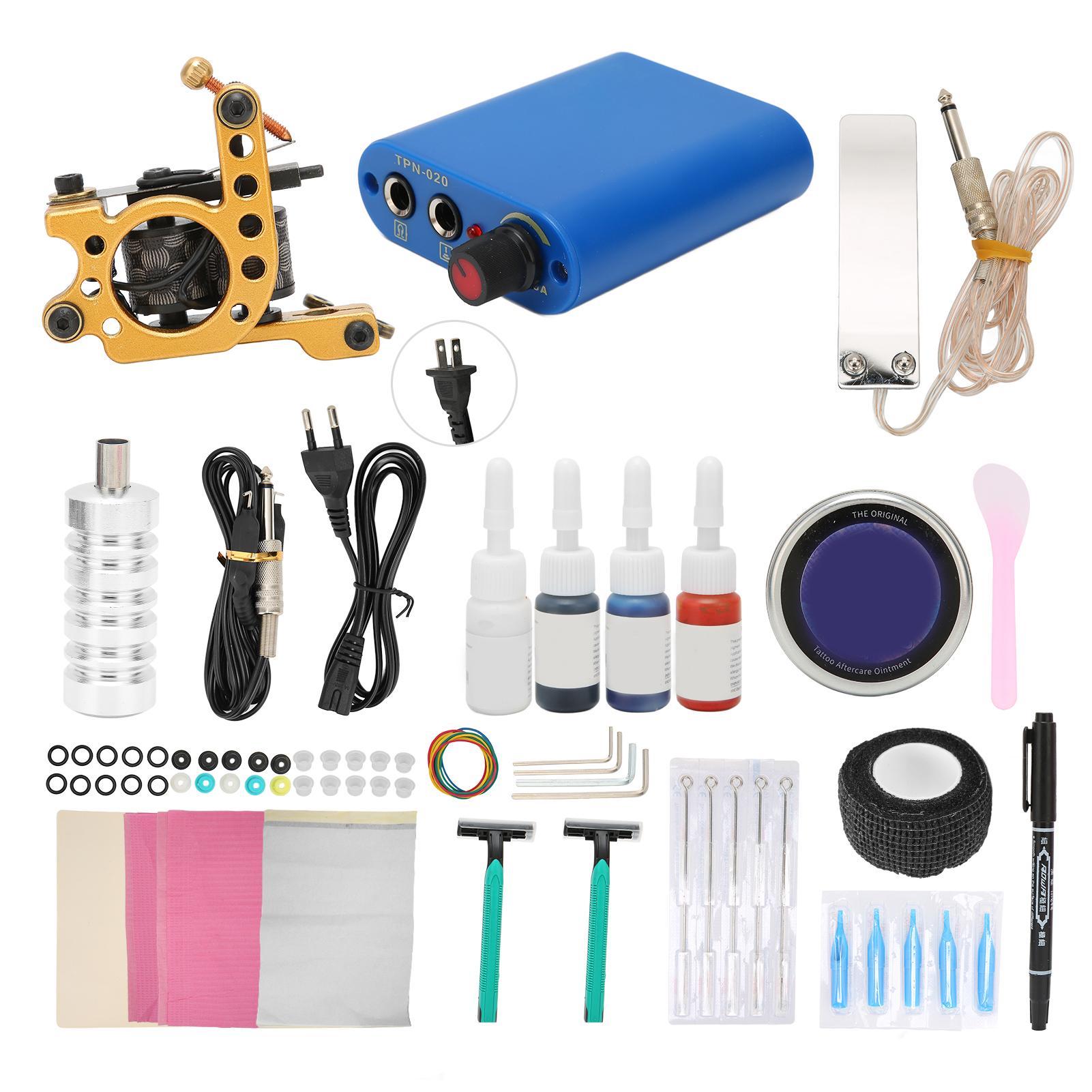 

Профессиональная машина для татуировки с 10 обертками, мини-блок питания для татуировки, полный набор тату-машин 90‑26