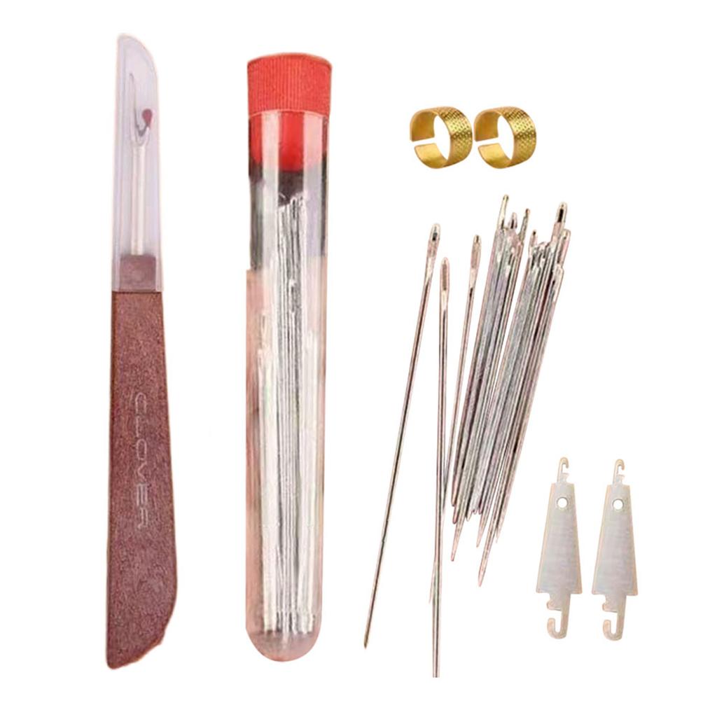 Großes Nadelset mit Öhr und Faden, Big Nose Stahlnadel-Set, Wiederverwendbares DIY Basis-Nähset für Bastel- und Nähproduktion