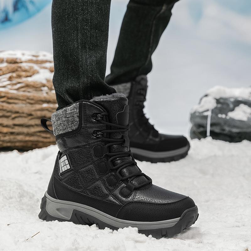 36-46 Winter Men's Plus Velvet High-top Outdoor Boots Women's Large Size Hiking Shoes Plus Fur Warm Hiking Boots