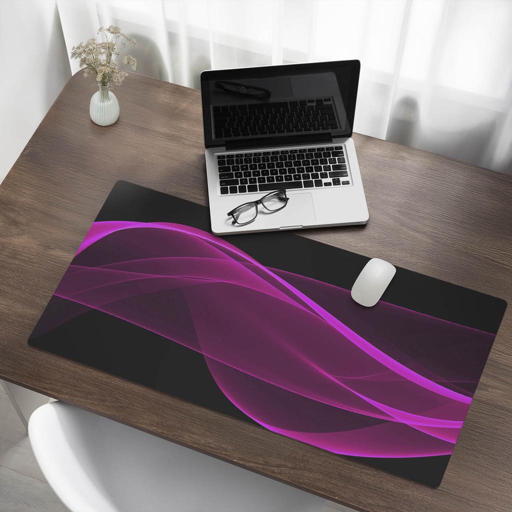 Non-slip Protective Desk Mat with Wavy Lines Graphics 100X50 Cm