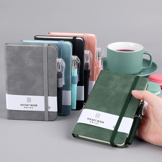 Notebook Stylový přenosný diářový zápisník s designem s elastickým popruhem Kompaktní záznamový blok pro domácí kancelář