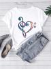 New Women T Shirt Fashion Musical Note Printed T Shirt Harajuku Cute Graphic Tee Shirt Female Ladies Casual Tops Shirts