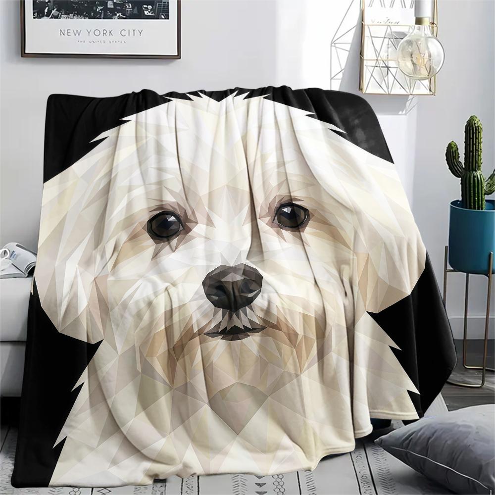Animal avatar puppy kitten Print Flannel Blanket,High quality Comfortable for All Seasons,Home Decor,Warmth and Comfort,Perfect for Christmas Gifts