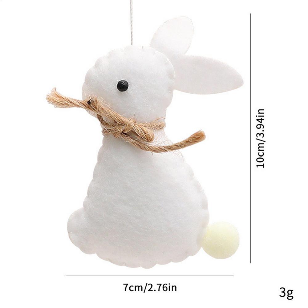 Felt Easter Rabbit Ornaments Cartoon Bunny Craft Decor With Ropes Spring Bunny Party DIY Tree Hanging Decorations