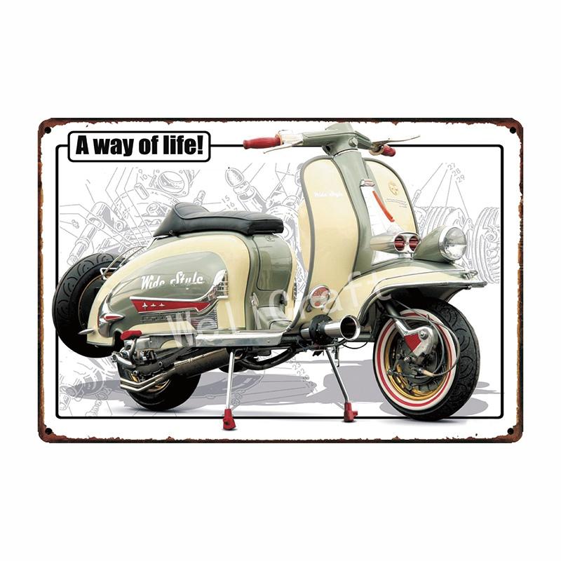 [ WellCraft ] Lambretta Motor Tin Sign Home Wall Plaque Painting Store Decor 20*30 CM FG-204