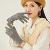 Keep Warm Solid Color Outdoor Windproof Thick Mittens Full Finger Gloves  Female Gloves
