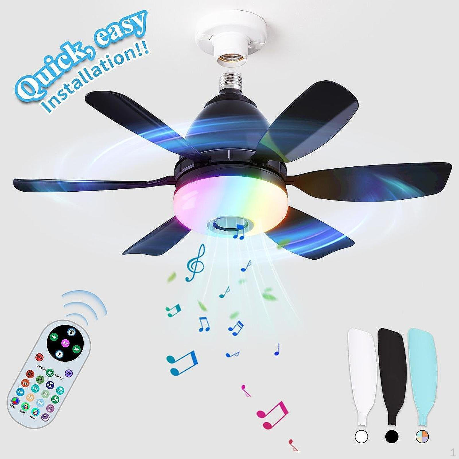 

Ceiling Fan Light Lamp Lighting,with Remote for Balcony,Study Room,Restaurant black
