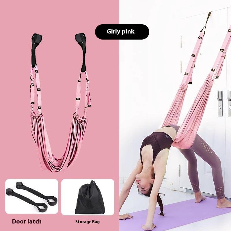 Прочный и безопасный регулируемый гамак для воздушной йоги Домашнее фитнес-оборудование Пилатес Качели Растяжка Спорт Женский пояс для спортзала Эспандеры Бодибилдинг