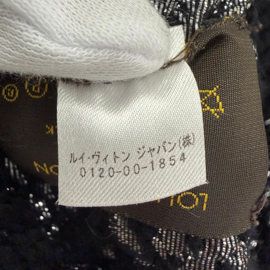 Great LOUIS VUITTON Scarf Escalp Logomania Shine With fringe wool Women M75833 Used