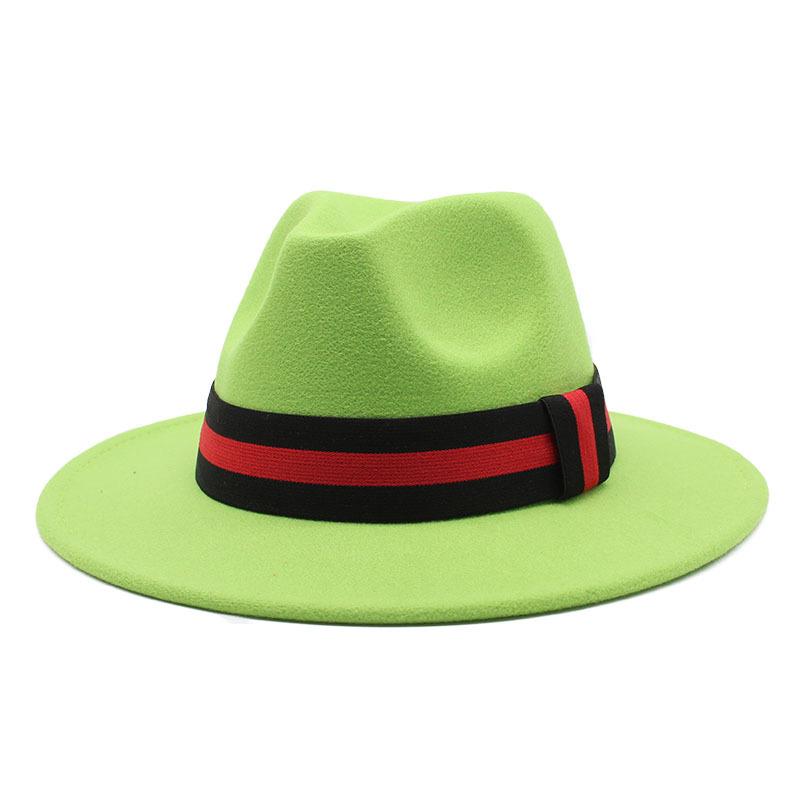 Ji Nan Ladies Black Wool Jazz Hat Big Eaves Hat Flat Edge Top Hat Czy-054