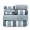 Quick-Dry Coral Fleece Striped Bath Towel - Soft, Absorbent, Large for Couples
