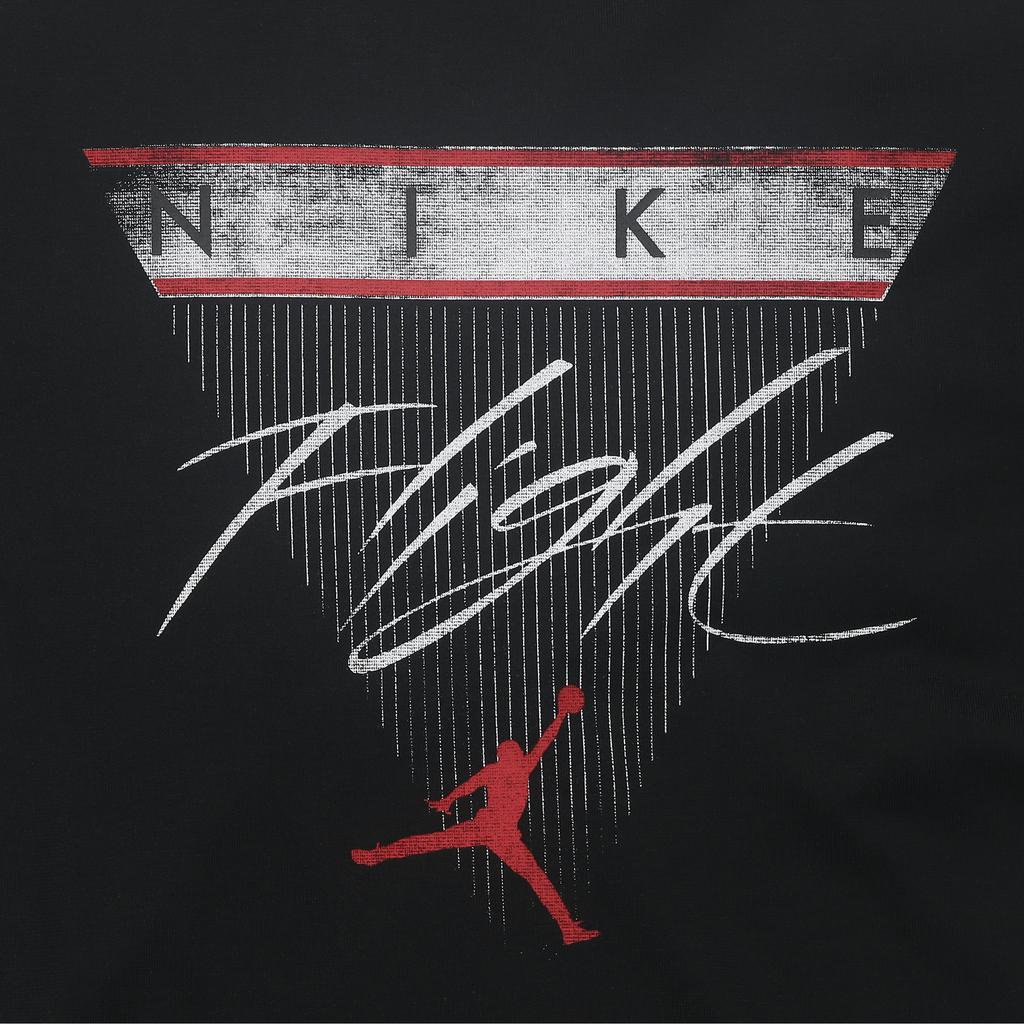 Jordan Letter Logo Round Neck Casual Short Sleeve Drop Shoulder T-Shirt Women T-Shirt Black FQ3241-010