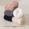 5-1 Pairs Winter Thick Coral Fleece Floor Socks, Men's and Women's Home Anti Slip Socks, Solid Color Boat Socks, Autumn and Winter Sleep Socks
