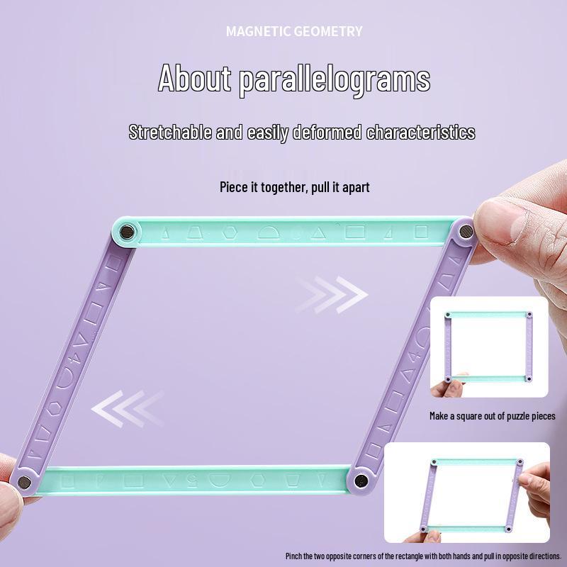 Lower Grade Magnetic Geometric Shapes Set - Parallelogram & Triangle Learning Tools for Elementary Students