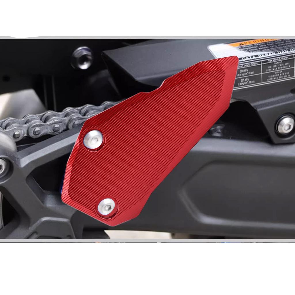 Motorcycle heel plate guard. Compatible models: Kawasaki ZX-25R (2020-2023), ZX-4R, ZX-4RR (2023+). (Black)