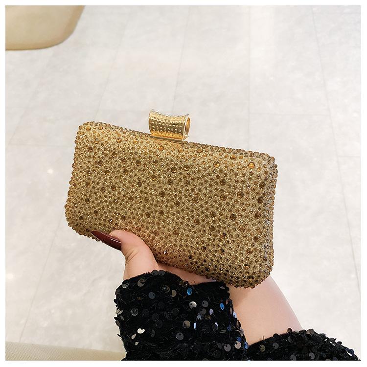 Bolso de Fiesta Brillante para Mujer Bolso de Cena de Celebridad con Diamantes Calientes Bolso de Mano de Pedrería de Lujo Bolso de Noche para Fiesta