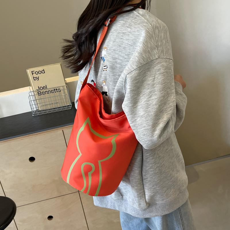 Geantă de umăr pentru femei cu imprimeu pisică Geantă tote de mare capacitate