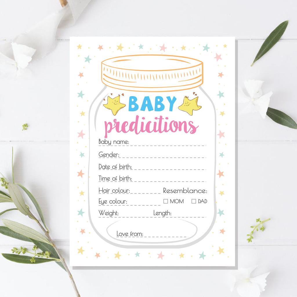 10pcs Gender Reveal Baby Shower Games Cards | Birthday Party Activities, Boy/Girl Theme, Group Fun for Kids & Adults