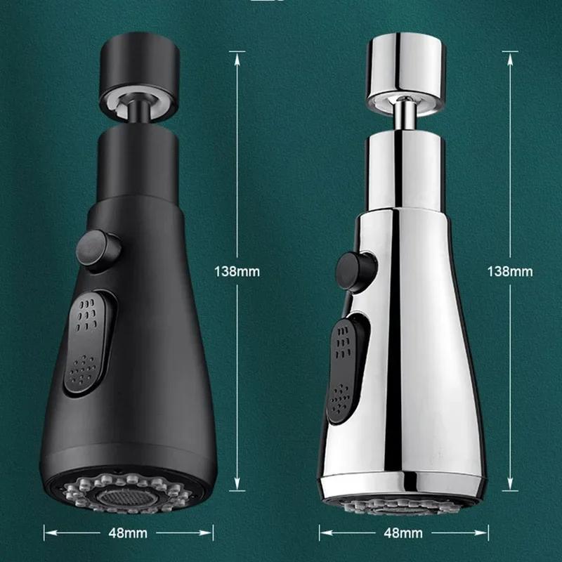 3 in 1 Küchen Auszieharmatur Sprühdüse ABS Langlebig Wassersparend Dusch-Sprühkopf Badezimmer Waschtisch Spültischarmatur Ersatz Neu