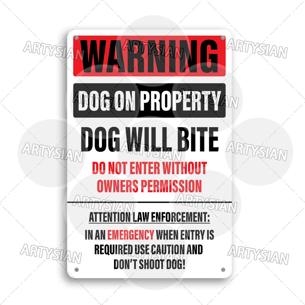Beware of Dog Warning Metal Sign No Dogs Allowed Do Not Leave Dog Pet safety Dog Friendly Café Guide Dods Welcome Plaque
