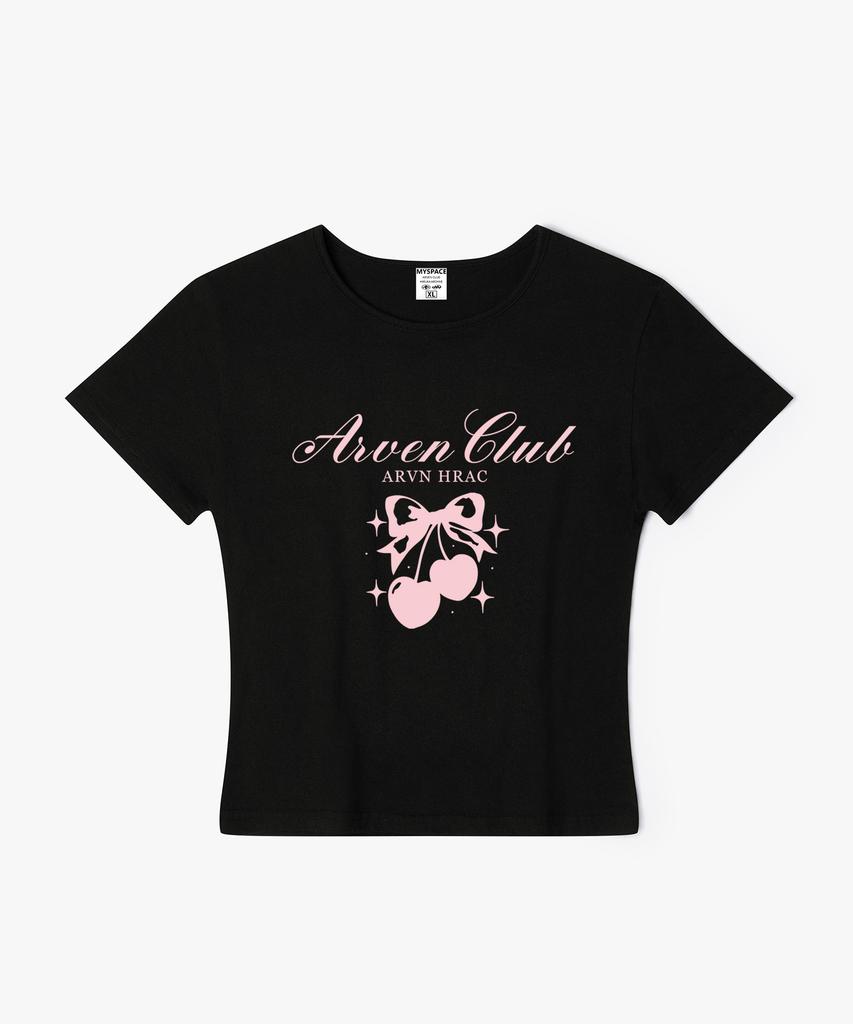 Aleubenkeulleob Stamp Pink Cherry Women'S Slim Fit Short Sleeve T-Shirt