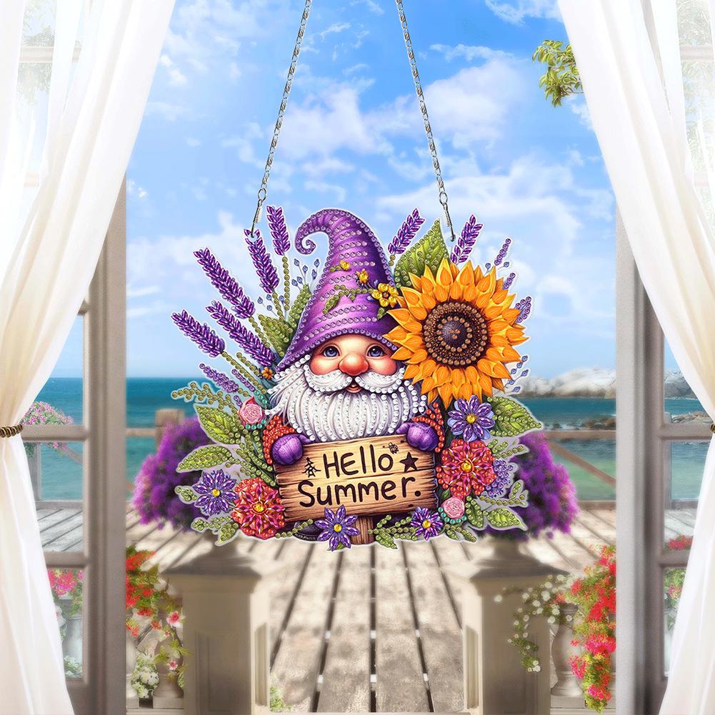 Gnom 2D/Flach DIY Spezielle Form Hängende Diamantmalerei Kits Diamantmalerei Set Diamantmalerei Anhänger Wanddekoration für Zuhause & Fenster