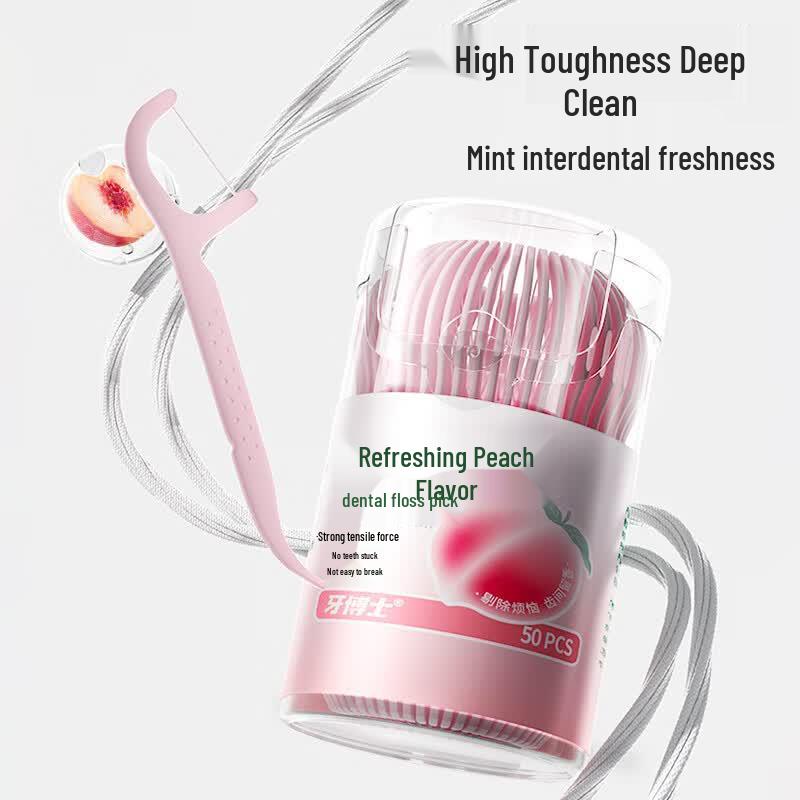 Dr. Dental Peach Flavor Dental Floss Sticks