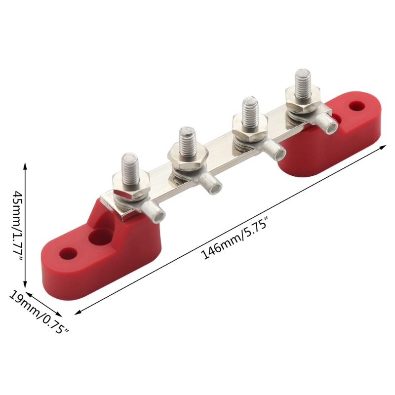 Versatile and Reliable 4 Way M6 Busbar Long lasting & Rust resistant Busbar 100A for Automotive & Marine Applications