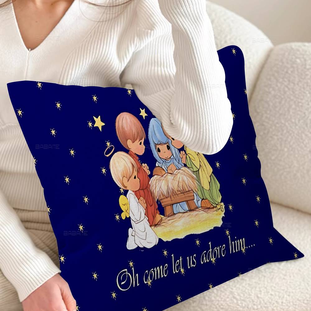 P-Precious M-Moments Cute 45*45cm Cushion Cover Pillow Cover Decor Pillowcase Home Pillowcase for Couch Pillow