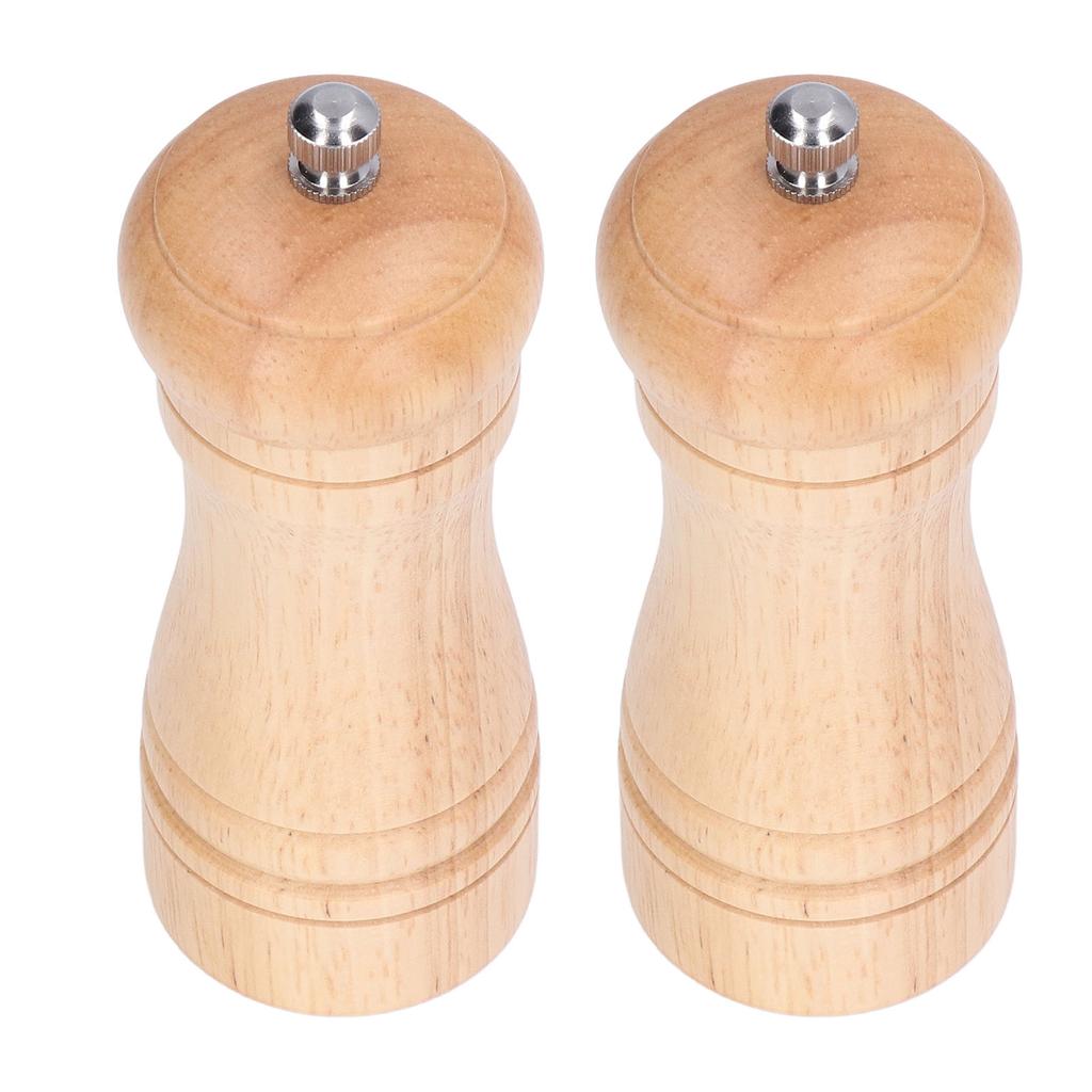 2pcs Wood Salt and Pepper Grinder   Coarseness Wooden Pepper Shaker for Kitchen Seasoning