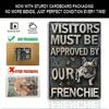 Vintage French Bulldog Metal Poster, Funny Wall Art for Home Bar