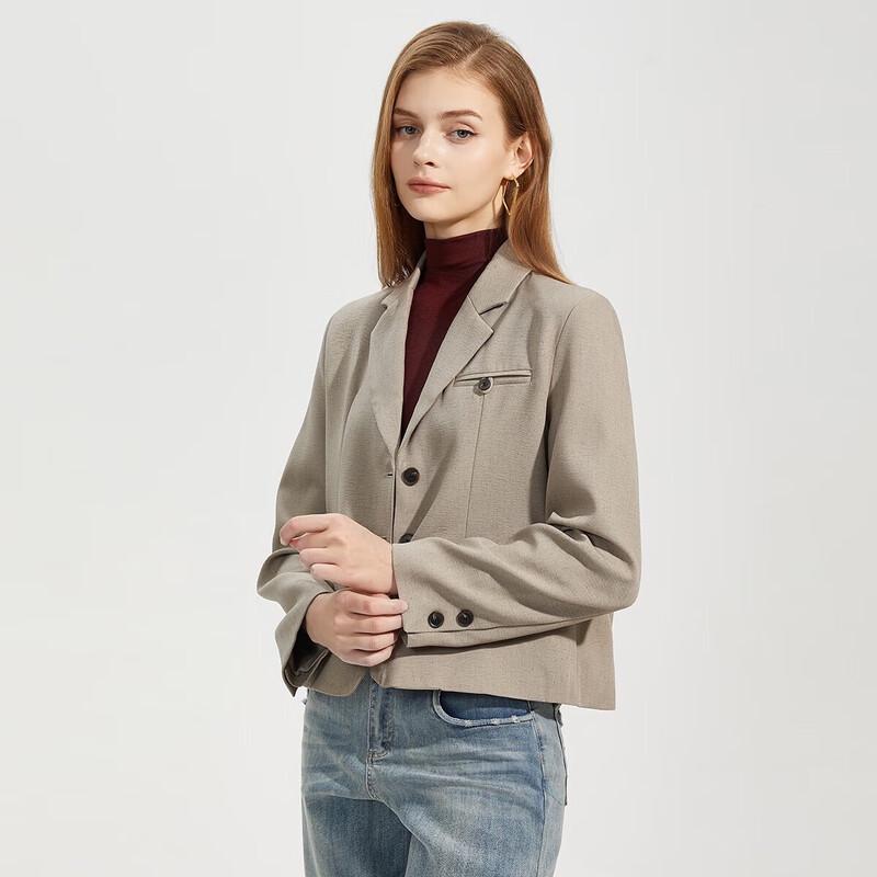 Tatu Women's Chic Versatile Long-Sleeve Short Jacket