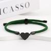 15mm Heart-Shaped Adjustable Stainless Steel Multi-Color Milan Rope Bracelet with Blank UV Laser Printing Surface