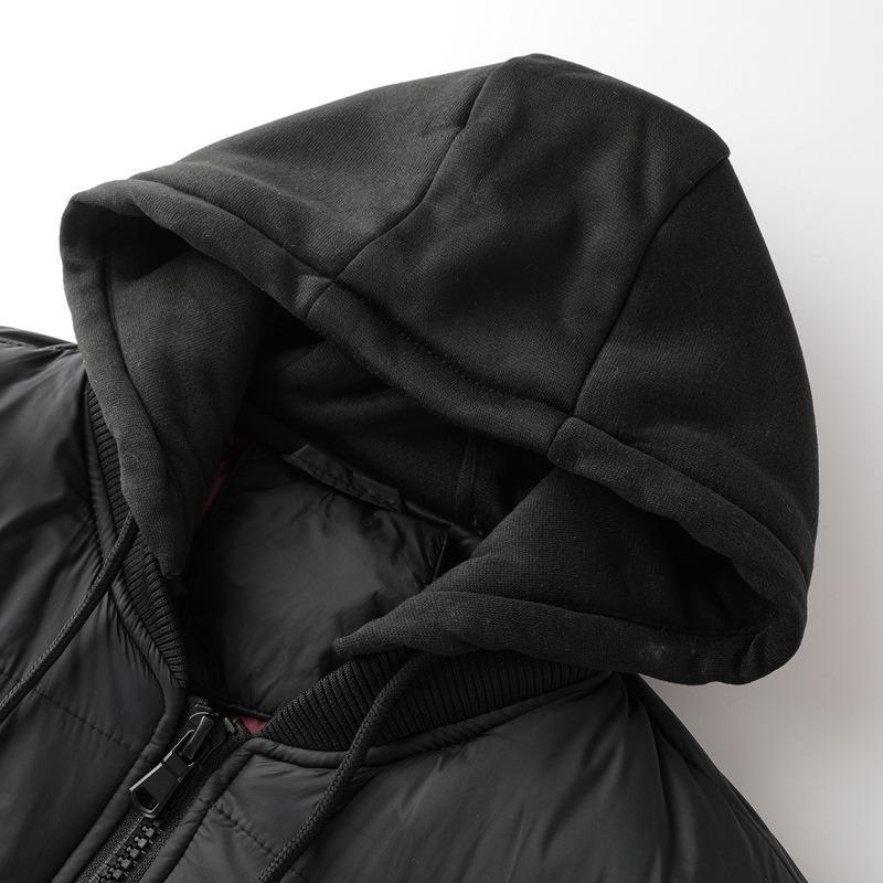 Printable OO Special Edition Thickened Cotton-padded Jacket Men's Winter Loose Removable Hat Cotton-padded Jacket Casual Cotton-padded Jacket