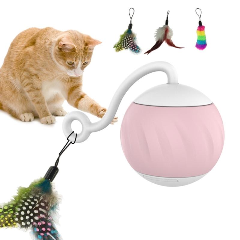 Interactive Cat Ball Toy With Sound Automatic Moving Ball Cat Toy Robotic Kitten Toy Cat Moving Toy Cat Scratcher Toy