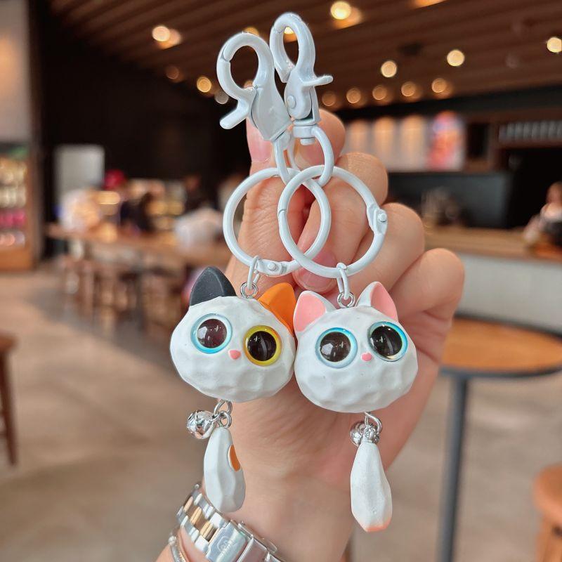 Милый большой глаз кошачья голова брелок изысканный анти-потеря подвеска кошачья голова — фото 11