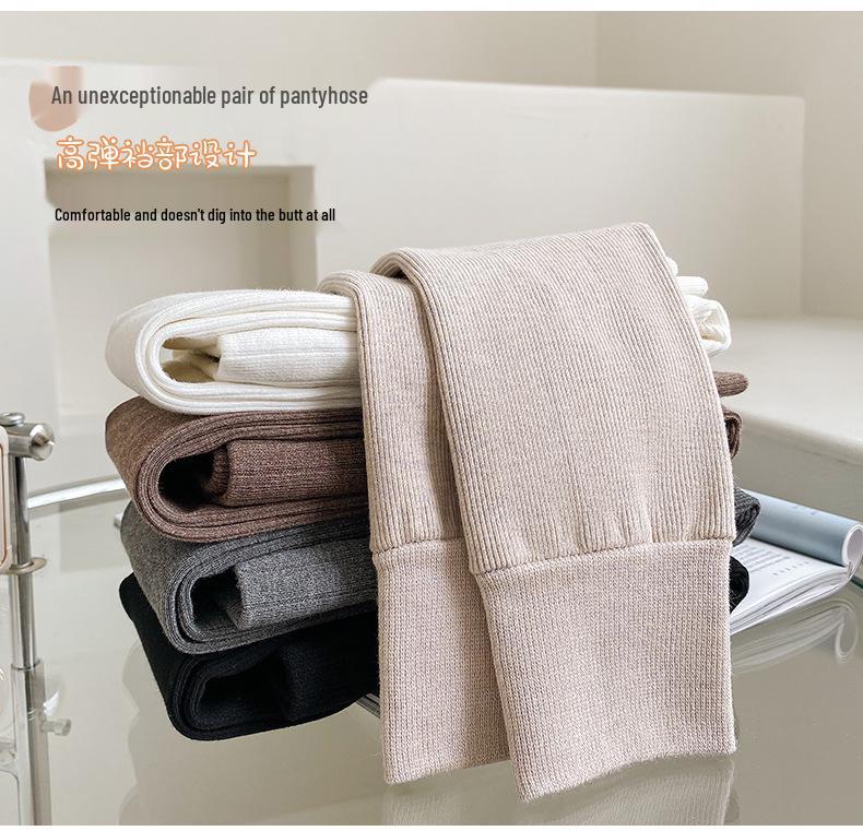 Korean Style Girls' Fleece-Lined Leggings: Thick, Warm Nine-Point Pants with Brushed Cotton Pantyhose for Autumn and Winter